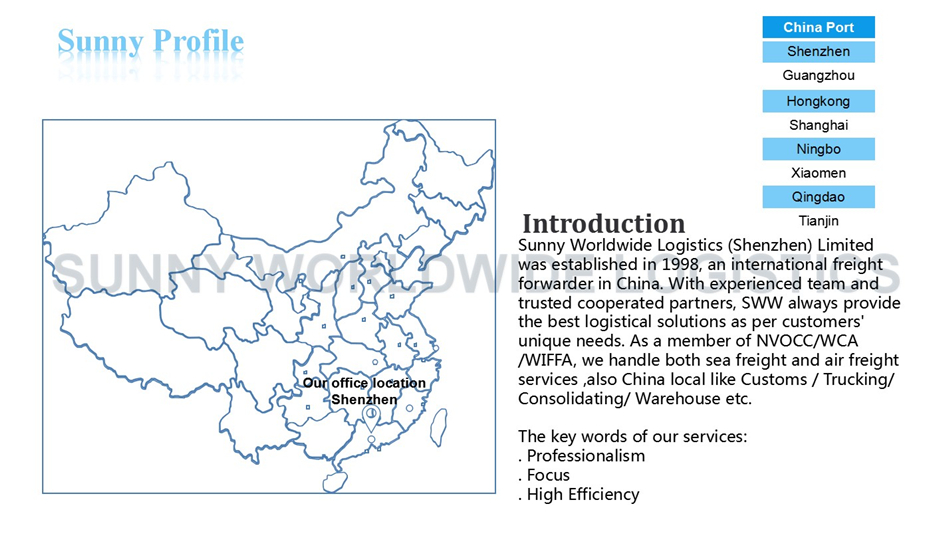 Sea freight shipment from shenzhen China port to Switzerland