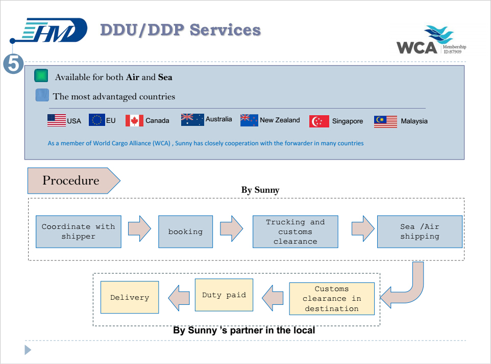 DDP sea freight service from Guangzhou to Thailand