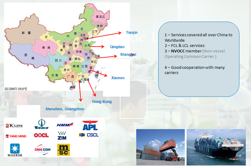 Sea container shipping service from Guangzhou to Malaysia